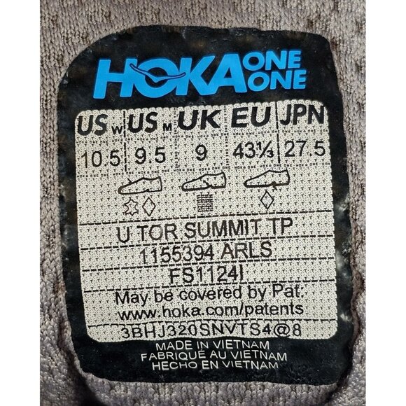 HOKA One One Tor Summit TP Hiking Trail Shoes Astral - Men's 9.5 / Women's 10.5 - Picture 8 of 14